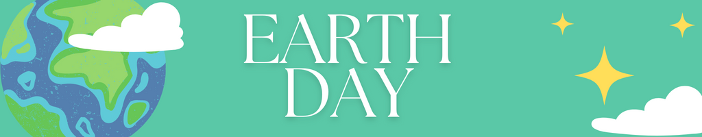 earth day banner with earth and stars